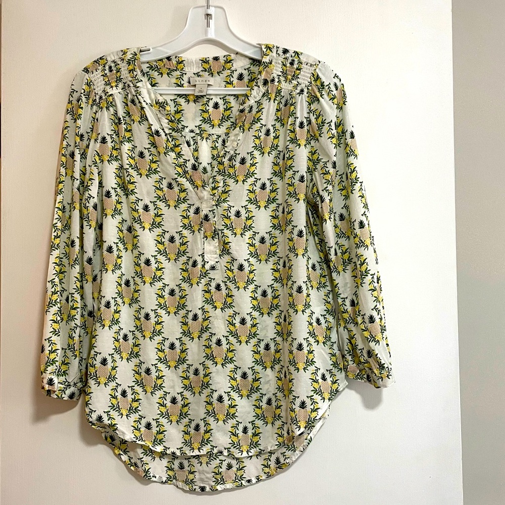 Nordstrom Hinge Pineapple Novelty Print Blouse
